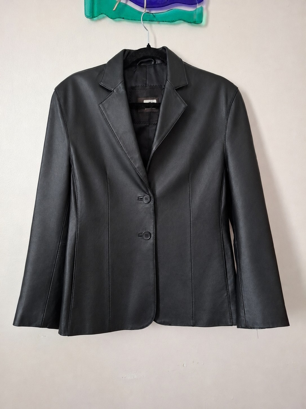 Black Genuine Leather Blazer
